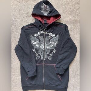 Headrush Y2K Full Zip MMA Style Hoodie Size Medium NWOT
